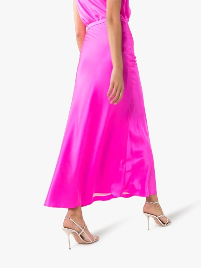 Shop Bernadette Florence Buttoned Midi Skirt In Pink