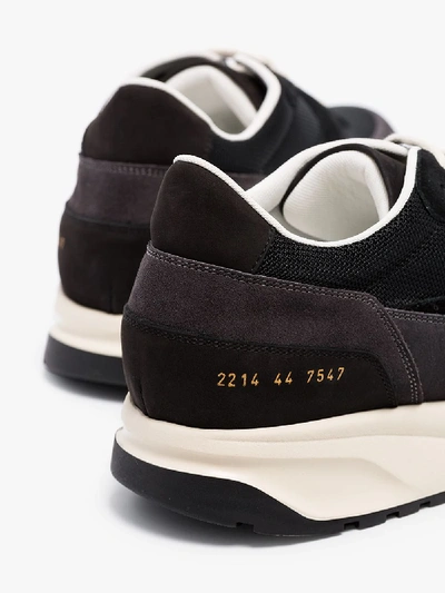 Shop Common Projects Black Track Suede And Mesh Sneakers