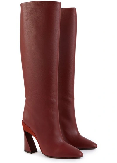 Shop Ferragamo Antea Boots In Dark Paprika