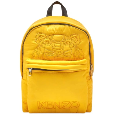 Shop Kenzo Tiger Embroidered Nylon Backpack In Yellow