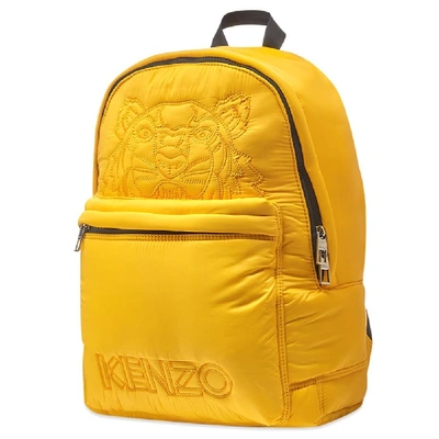 Shop Kenzo Tiger Embroidered Nylon Backpack In Yellow