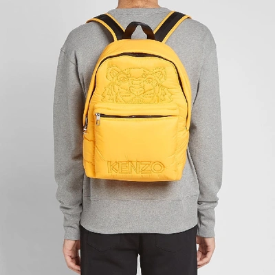 Shop Kenzo Tiger Embroidered Nylon Backpack In Yellow