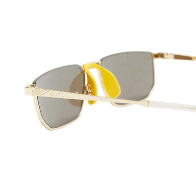 Shop Gucci Gg0627s Logo Sunglasses In Gold