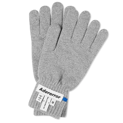 Shop Ader Error Wrist Label Glove In Grey