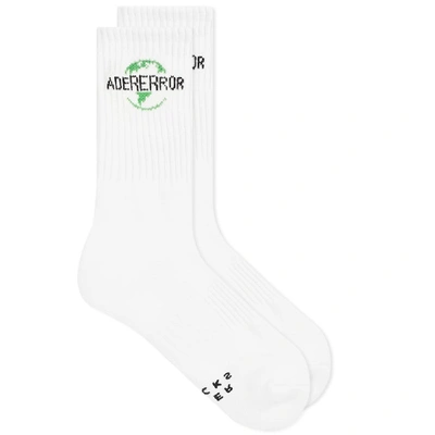 Shop Ader Error Earth Graphic Jacquard Sock In White