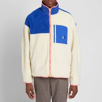 Shop Ader Error Colour Block Fleece Jacket In White