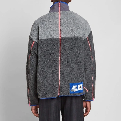 Shop Ader Error Colour Block Fleece Jacket In Grey