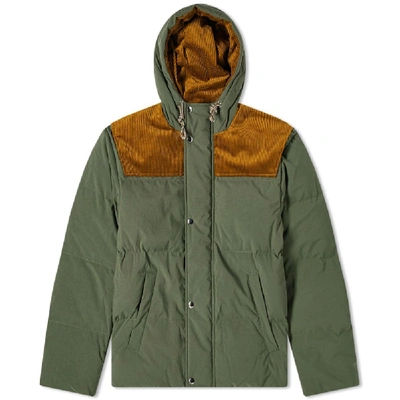 Shop Acne Studios Orfeo Canvas Down Jacket In Green