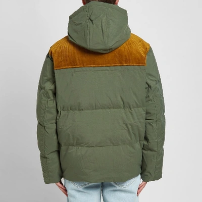 Shop Acne Studios Orfeo Canvas Down Jacket In Green