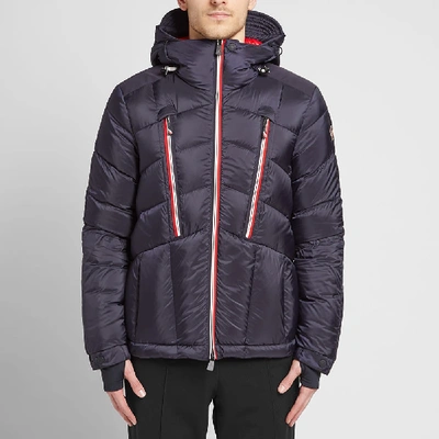 Shop Moncler Grenoble Arnensee Tricolore Zip Down Ski Jacket In Blue