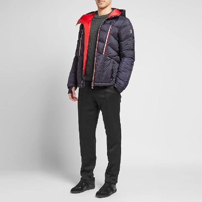 Shop Moncler Grenoble Arnensee Tricolore Zip Down Ski Jacket In Blue