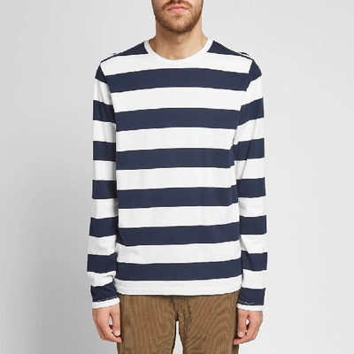 Shop Save Khaki Long Sleeve Rugby Stripe Tee In White