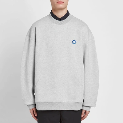 Shop Ader Error Ae Logo Crew Sweat In Grey