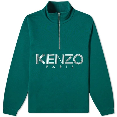 Shop Kenzo Sport Half-zip Sweat In Green