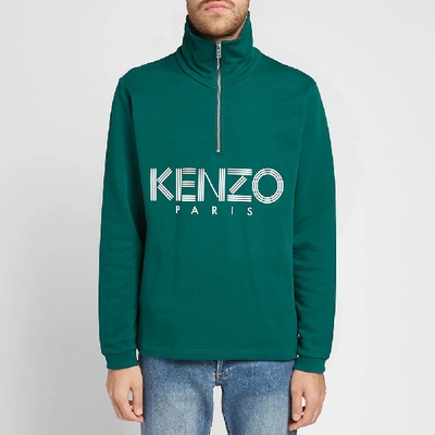 Shop Kenzo Sport Half-zip Sweat In Green