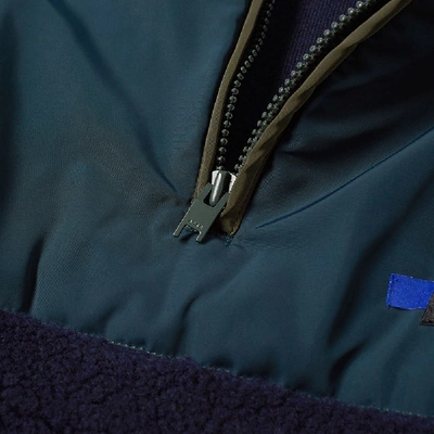 Shop Ader Error Oversized Half Zip Fleece In Blue