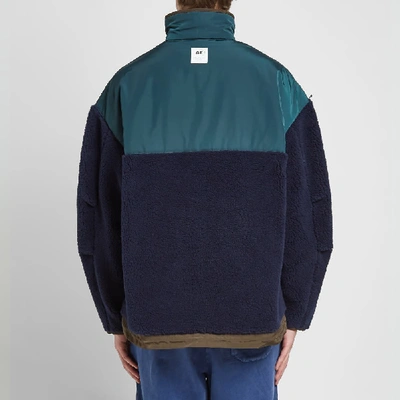 Shop Ader Error Oversized Half Zip Fleece In Blue