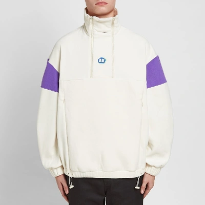 Shop Ader Error Colour Block Half Zip Fleece In White