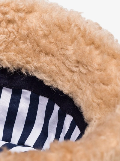 Shop Sunnei Beige Faux Fur Bucket Hat In Neutrals