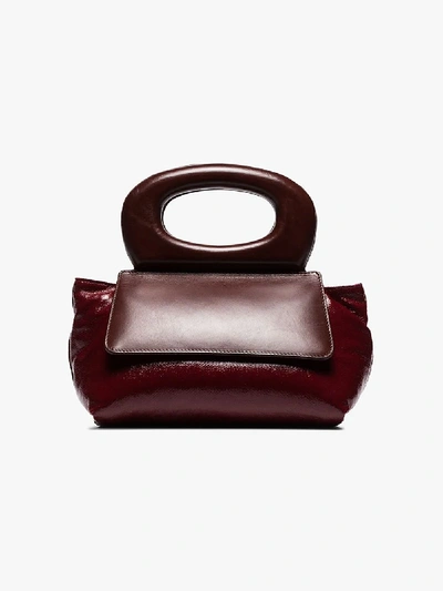 Shop Lemaire Burgundy Cabas Mini Tote Bag In Red