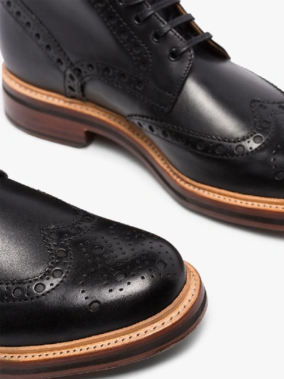 Shop Grenson Black Fred Leather Boots