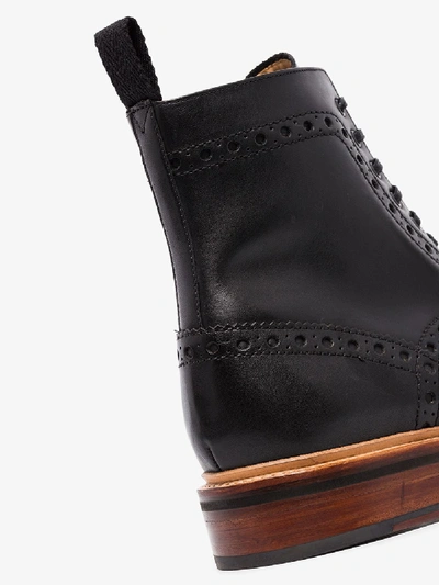 Shop Grenson Black Fred Leather Boots