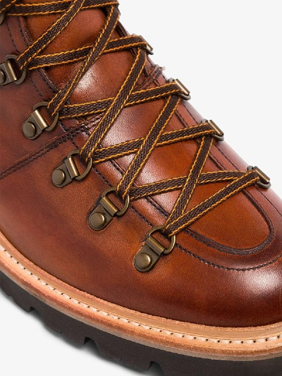 Shop Grenson Brown Brady Leather Hiking Boots