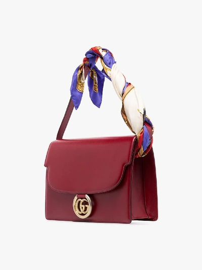 Shop Gucci Red Gg Ring Medium Leather Shoulder Bag