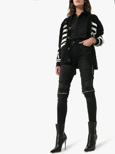 Shop Amiri Military Cord Knit Cardigan In Black