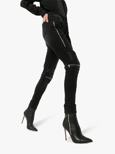 Shop Amiri Mx2 Zipped Skinny Jeans In Black