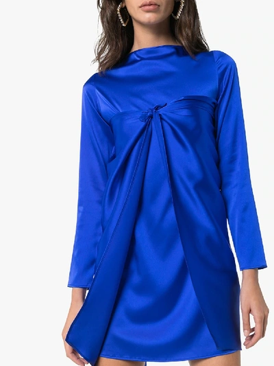 Shop Bernadette Judy Cape Mini Dress In Blue