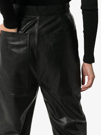 Shop Markoo Wide Leg Faux Leather Trousers In Black