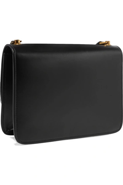 Shop Saint Laurent Carre Leather Shoulder Bag In Black