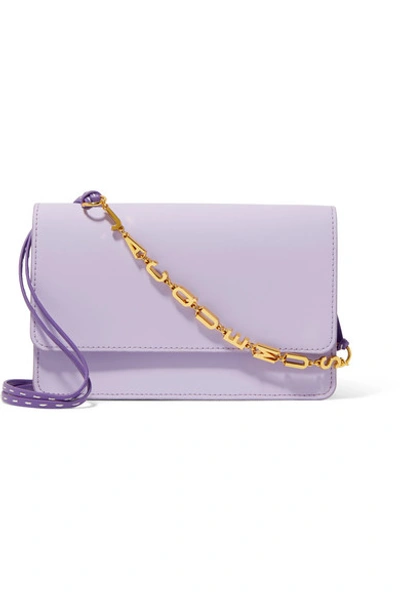 Shop Jacquemus Le Riviera Leather Shoulder Bag In Lilac