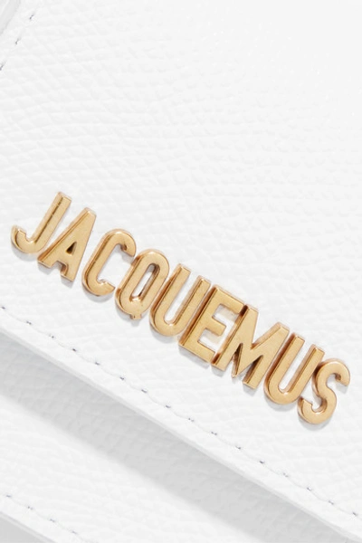 Shop Jacquemus Le Sac Mini Textured-leather Bracelet Bag In White