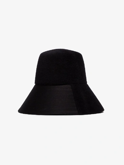 Shop Valentino Black Panelled Bucket Hat