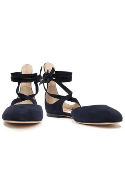 Shop Gianvito Rossi Woman Suede Ballet Flats Midnight Blue