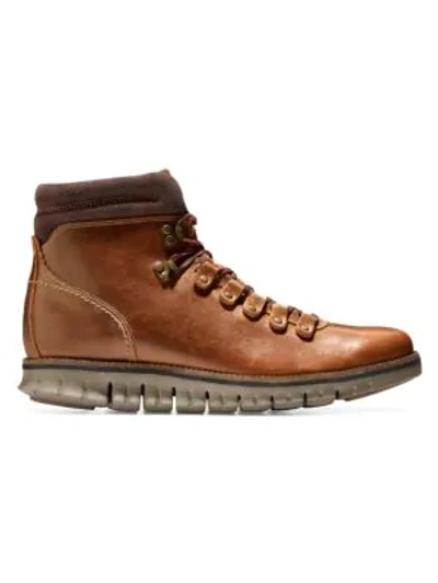 Shop Cole Haan Zerogrand Waterproof Leather Hiker Boots In Java
