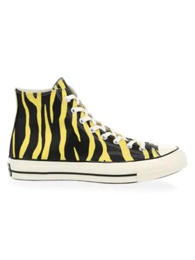 Shop Converse Leather Archive Prints Chuck 70 High Top Sneakers In Vivid Sulfur
