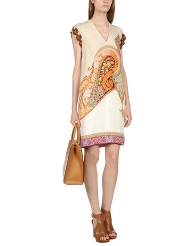 Shop Etro Short Dress In Ivory