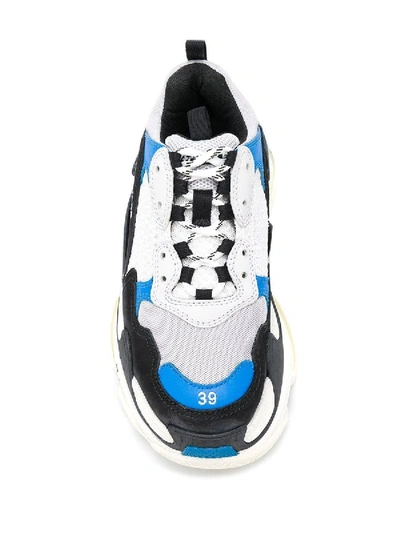 Shop Balenciaga Triple S Paneled Sneaker In Blue