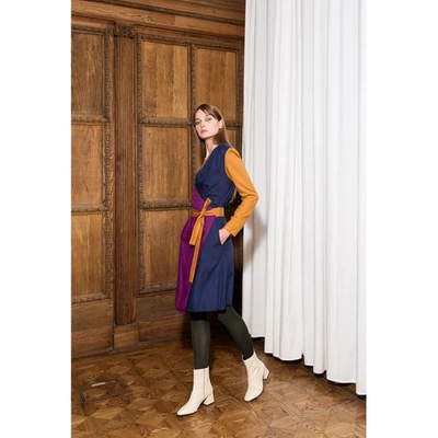 Shop Tomcsanyi Terez Color Block Wrap Dress In Multicolour