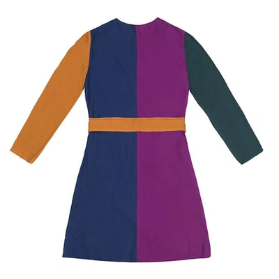 Shop Tomcsanyi Terez Color Block Wrap Dress In Multicolour