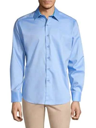 Shop Robert Graham Rutherford Collared Shirt In Light Blue