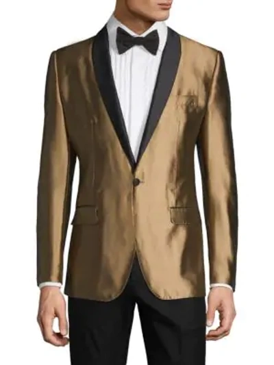 Shop Dolce & Gabbana Silk Martini Suit Jacket In Light Brown
