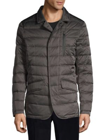 Shop Saks Fifth Avenue Quilted Down Jacket In Grey