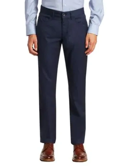 Shop Saks Fifth Avenue Collection Wool Five-pocket Pants In Blue