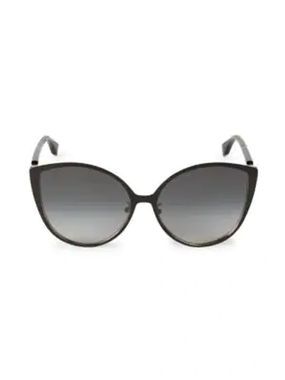Shop Fendi 60mm Round Sunglasses In Black