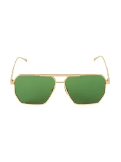 Shop Bottega Veneta 60mm Trapezoid Sunglasses In Gold