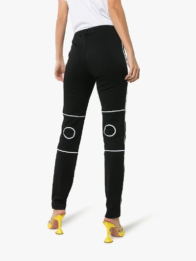 Shop Gucci Logo Knee Pad Leggings In Black